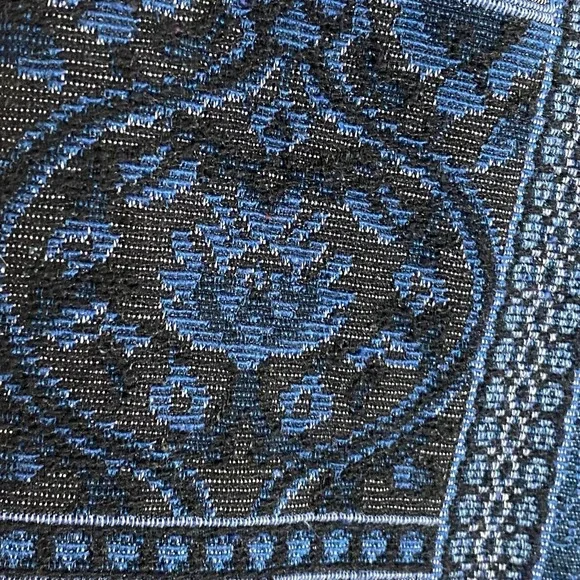 Blue Court By Haband Jacket Womens Medium Blue Tapestry Button Front Pockets - Picture 4 of 16